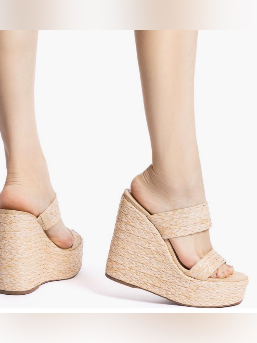 Larroude Pamela Raffia Wedge Sandal
Size 10